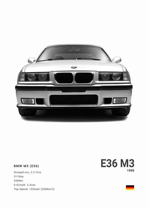 BMW M3 M5 M Series Canvas Poster – Car Wall Art for Bedroom, Garage, or Office