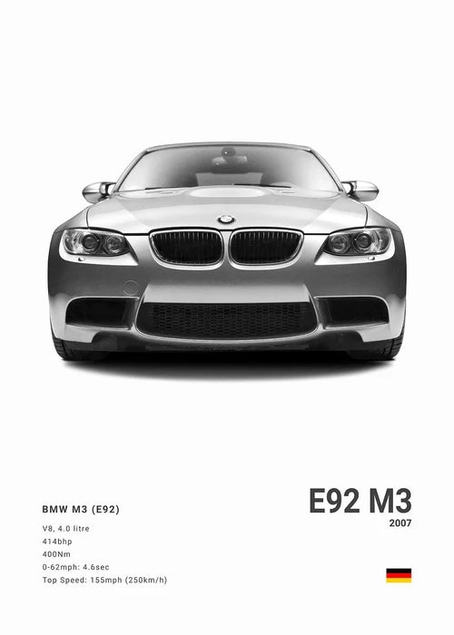 BMW M3 M5 M Series Canvas Poster – Car Wall Art for Bedroom, Garage, or Office