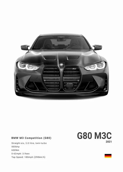 BMW M3 M5 M Series Canvas Poster – Car Wall Art for Bedroom, Garage, or Office