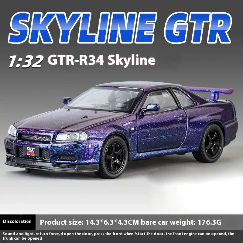 1:32 Nissan GTR R34 Skyline Diecast – JDM Legend