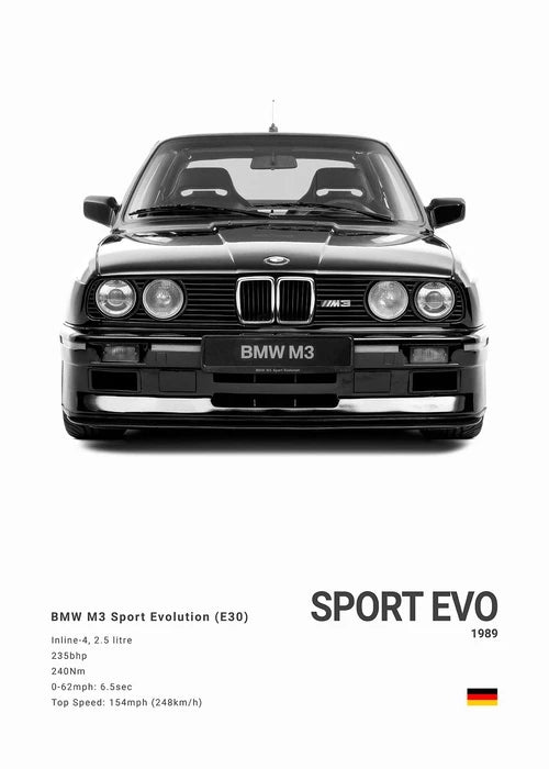 BMW M3 M5 M Series Canvas Poster – Car Wall Art for Bedroom, Garage, or Office