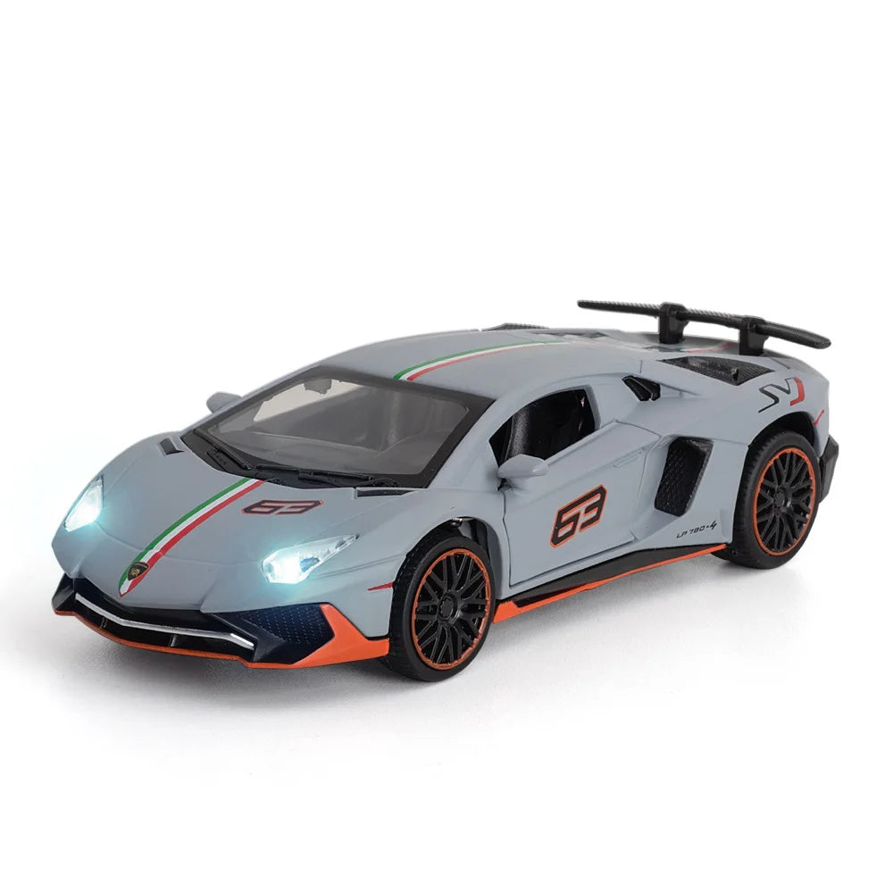 1:32 Aventador SVJ Diecast Supercar – Scissor Doors, LED & Engine Sound