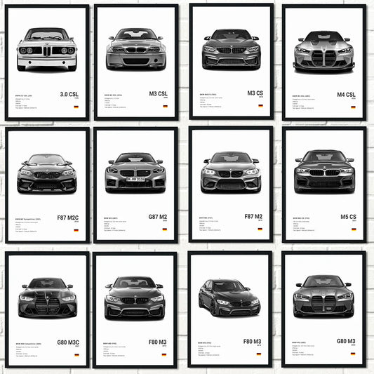 BMW M3 M5 M Series Canvas Poster – Car Wall Art for Bedroom, Garage, or Office