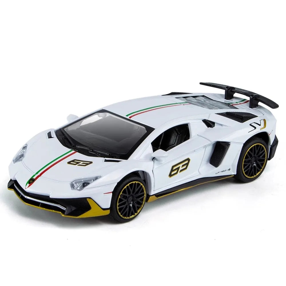 1:32 Aventador SVJ Diecast Supercar – Scissor Doors, LED & Engine Sound